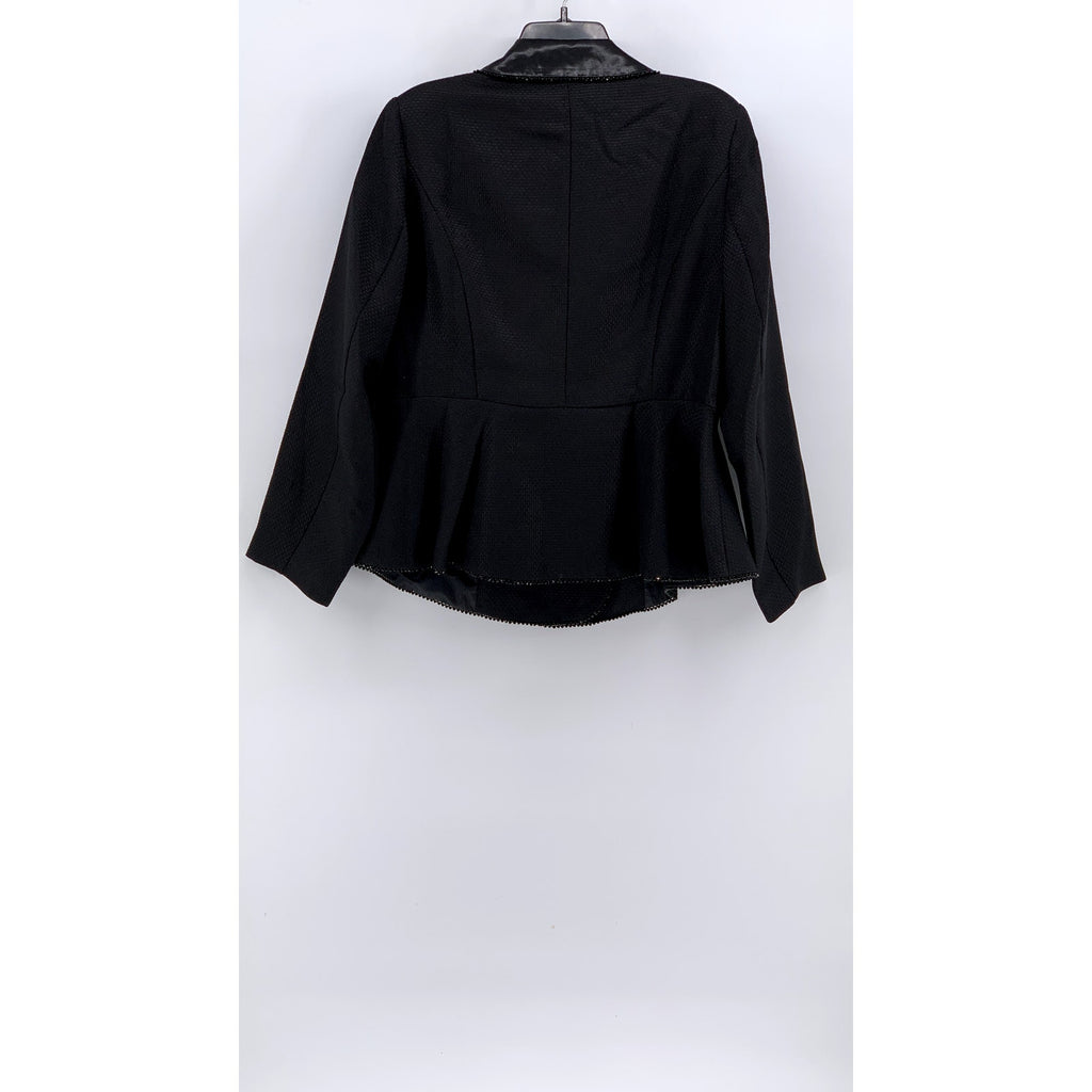 AHSRO Women's Plus Black Textured Beaded Double Breasted Blazer SZ 16W