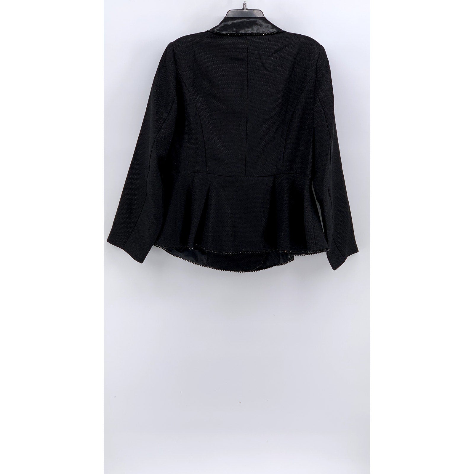 AHSRO Women's Plus Black Textured Beaded Double Breasted Blazer SZ 16W