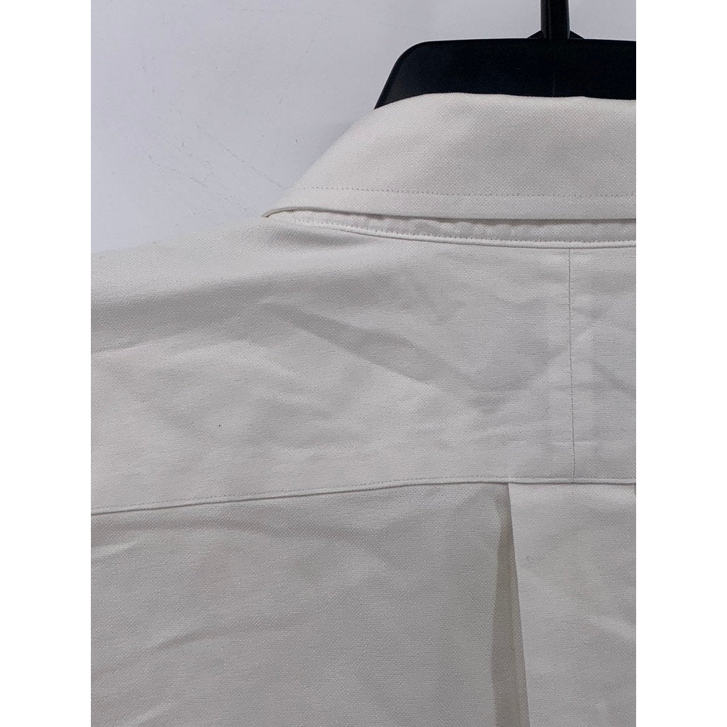 L.L.BEAN Men’s White Solid Slightly Fitted Button-Up Shirt SZ 16.5