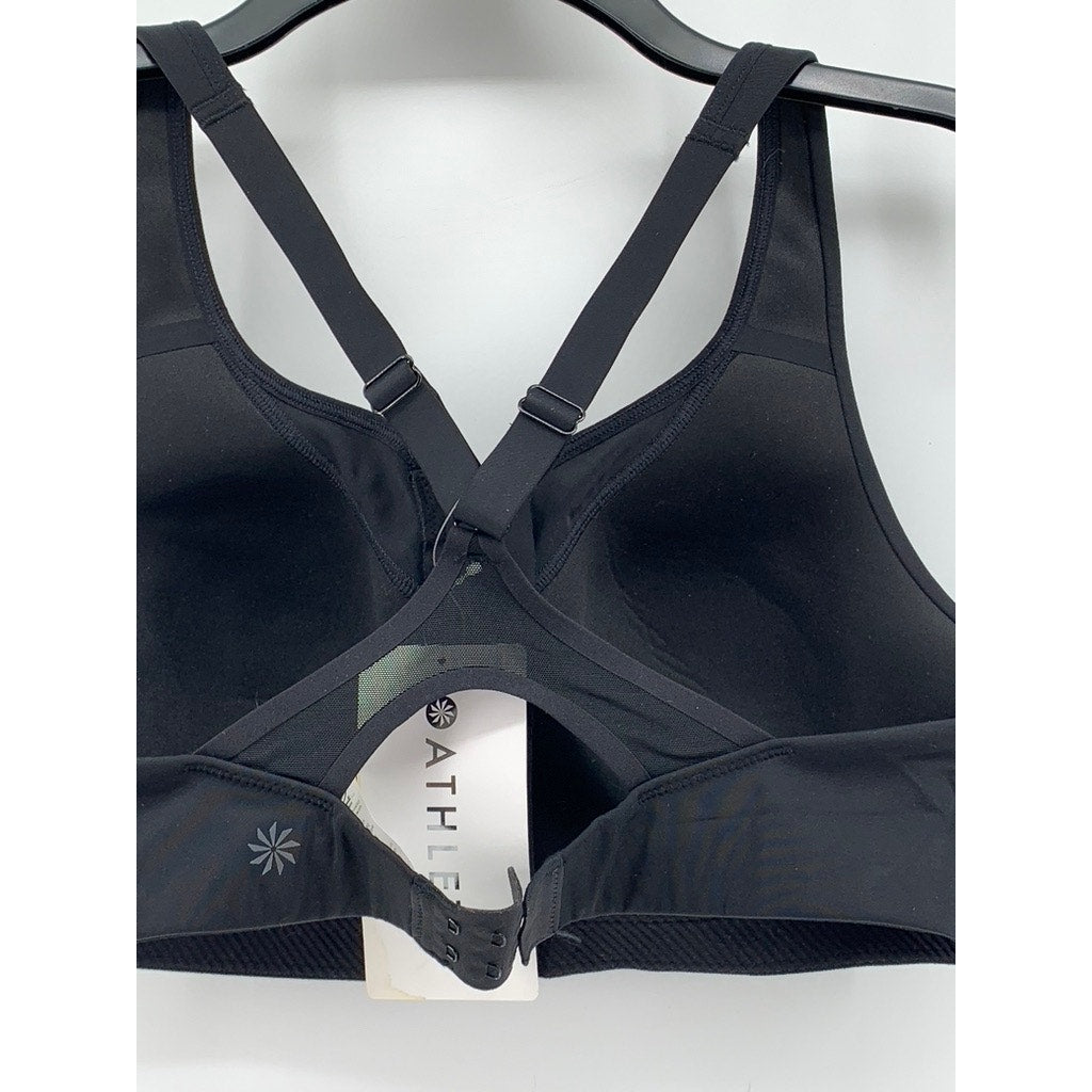 ATHLETA Women's Black Advance Zip Front Active Bra SZ 38B