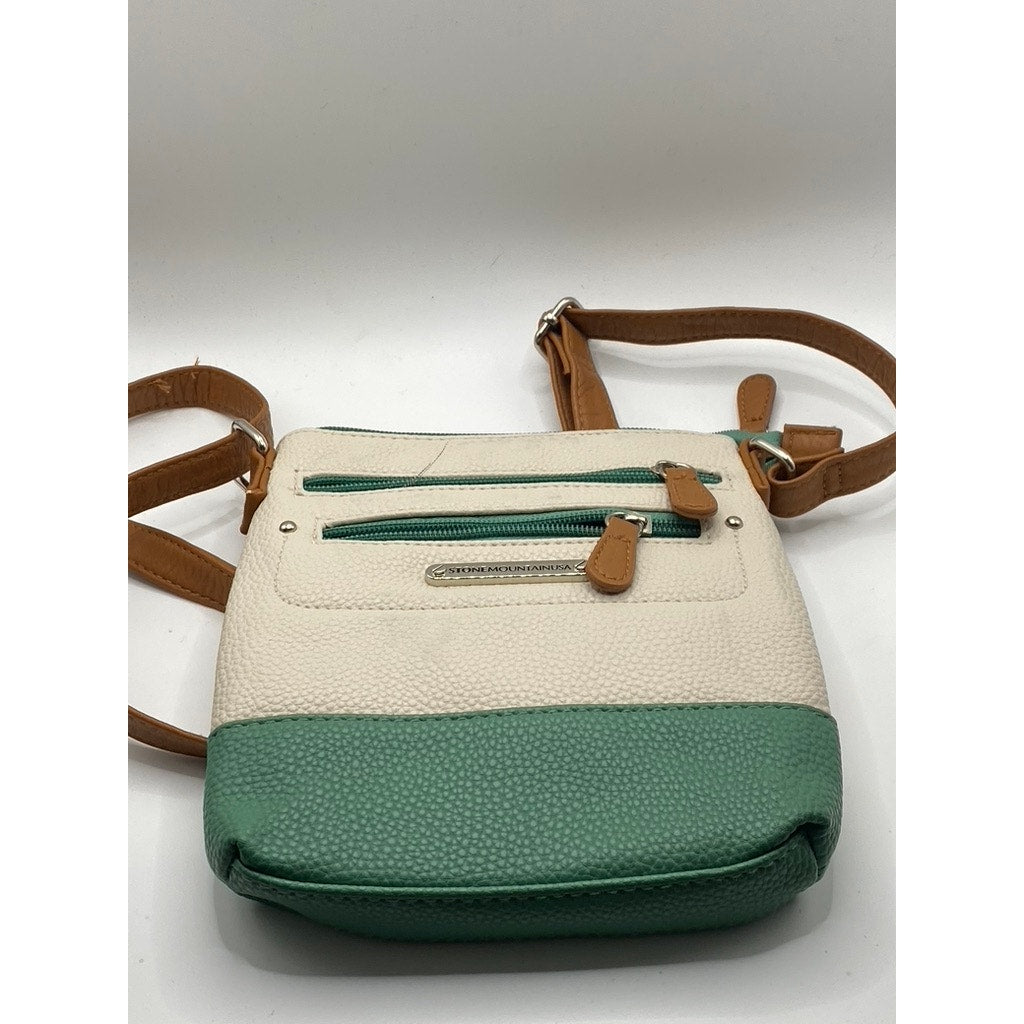 STONE MOUNTAIN USA Women's Cream/Green/Brown Cross Body Purse