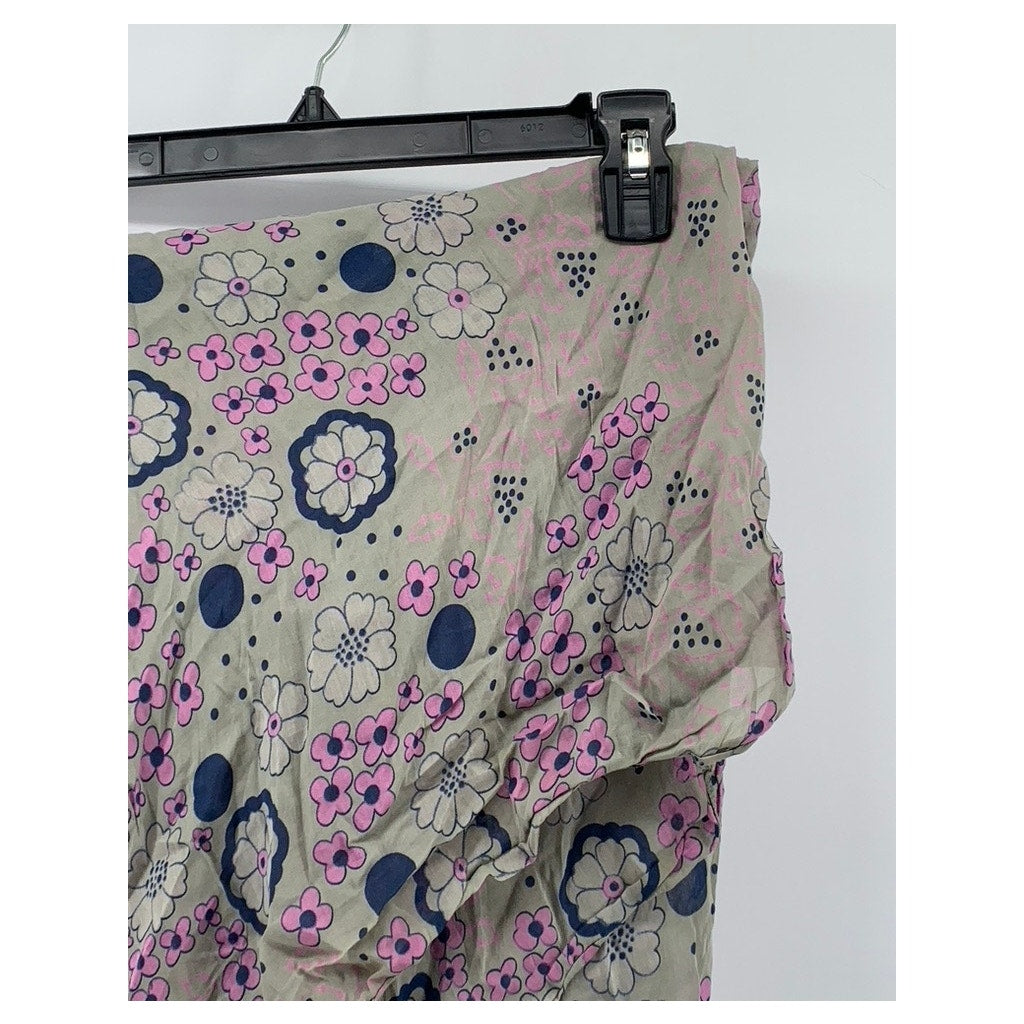 UNBRANDED Women's Brown-Pink Floral Lightweight Wrap