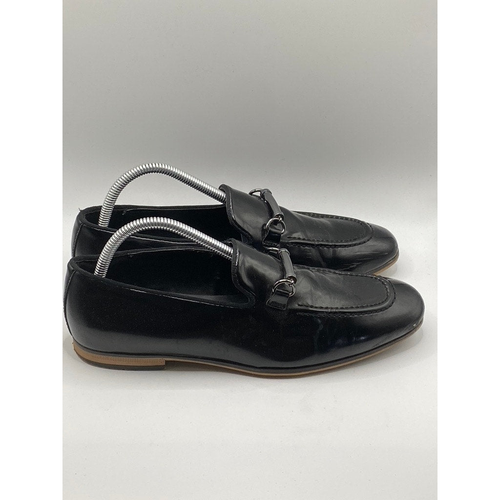 ASOS Men’s Black Faux Patent Leather Horsebit Slip-On Loafers SZ 6