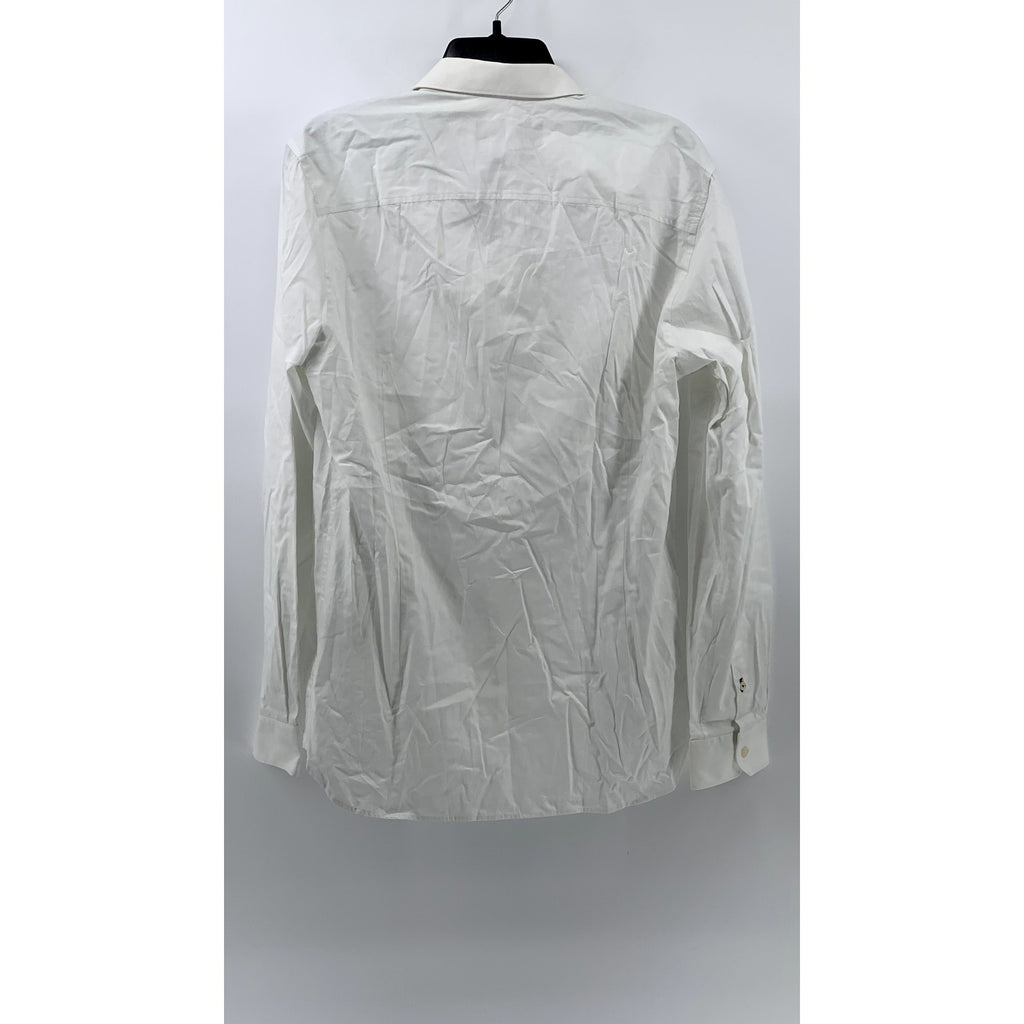 TED BAKER LONDON Men's White Slim-Fit Plain Button-Up Shirt SZ 15.5