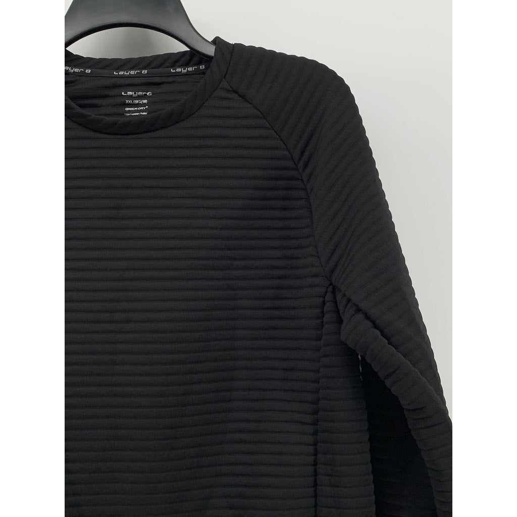 LAYER8 Women's Black Ribbed Crewneck Long Sleeve Sweatshirt SZ XXL