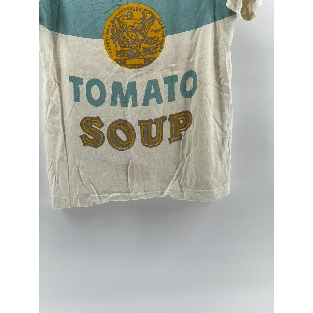 UNIQLO x Andy Warhol Men's Beige Crewneck Campbell Tomato Soup Art T-Shirt SZ S