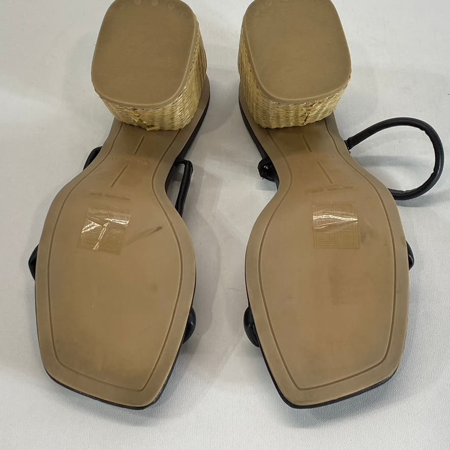 DOLCE VITA Women's Black Stella Netra Square-Toe Slip-On Block-Heel Sandal SZ9.5