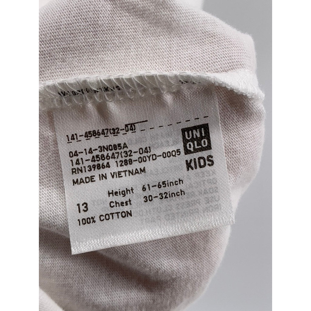 UNIQLO Kids' White Walt Disney Chip N' Dale Crewneck Short Sleeve T-Shirt SZ 13