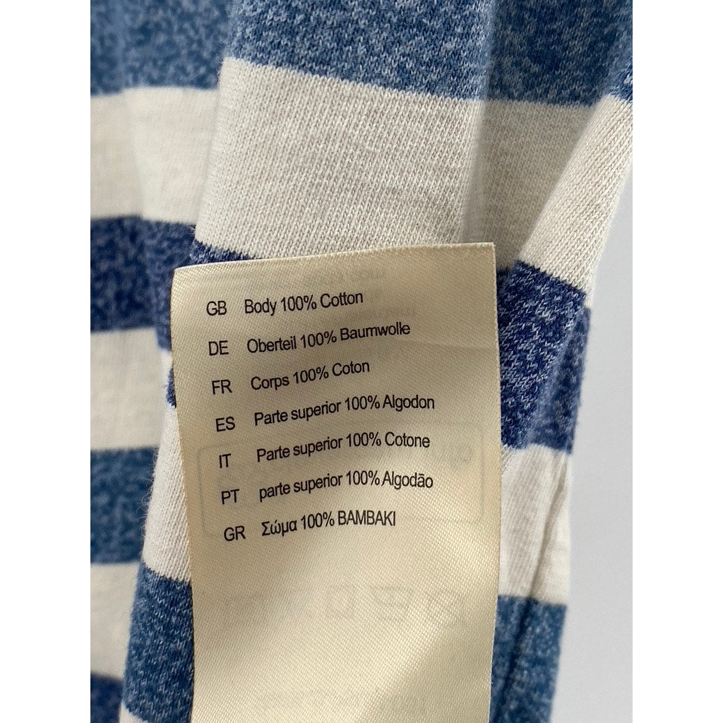 SCOTCH & SODA AMSTERDAM Men's White-Blue Striped Short Sleeve T-Shirt SZ M