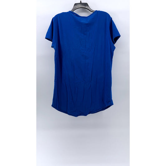 ALPHALETE ATHLETICS Women's Royal Blue Crewneck Short Sleeve Active Top SZ L