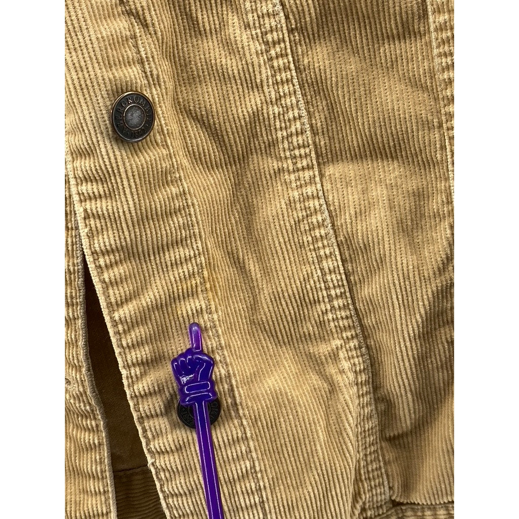 ABERCROMBIE & FITCH Women's Vintage Tan Corduroy Button-Up Trucker Jacket SZ L