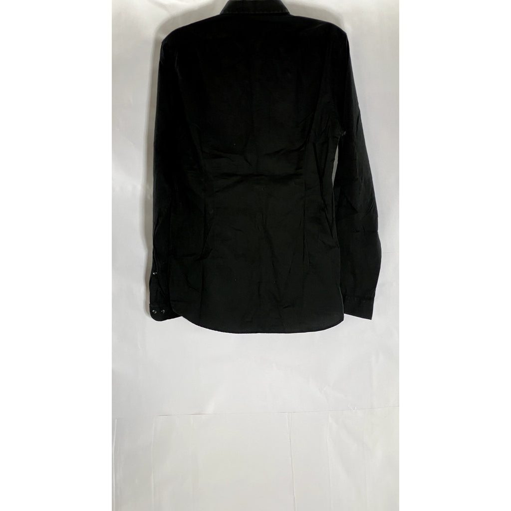 J. LINDEBERG Men's Black Solid Slim-Fit Button-Up Long Sleeve Lux Shirt SZ S