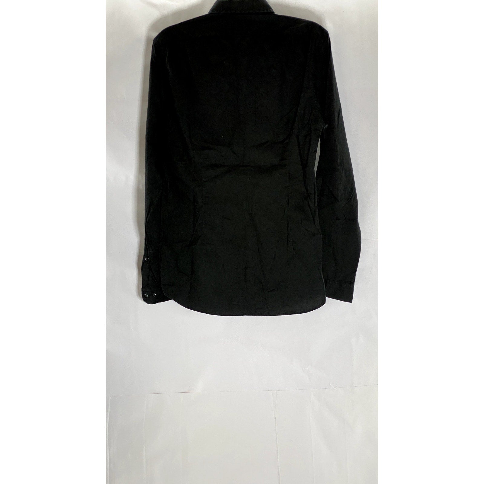 J. LINDEBERG Men's Black Solid Slim-Fit Button-Up Long Sleeve Lux Shirt SZ S