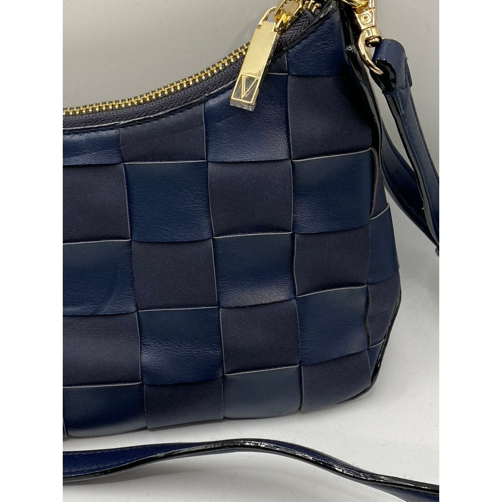 VICTORIA'S SECRET Women's Navy Blue Woven Crossbody Bag