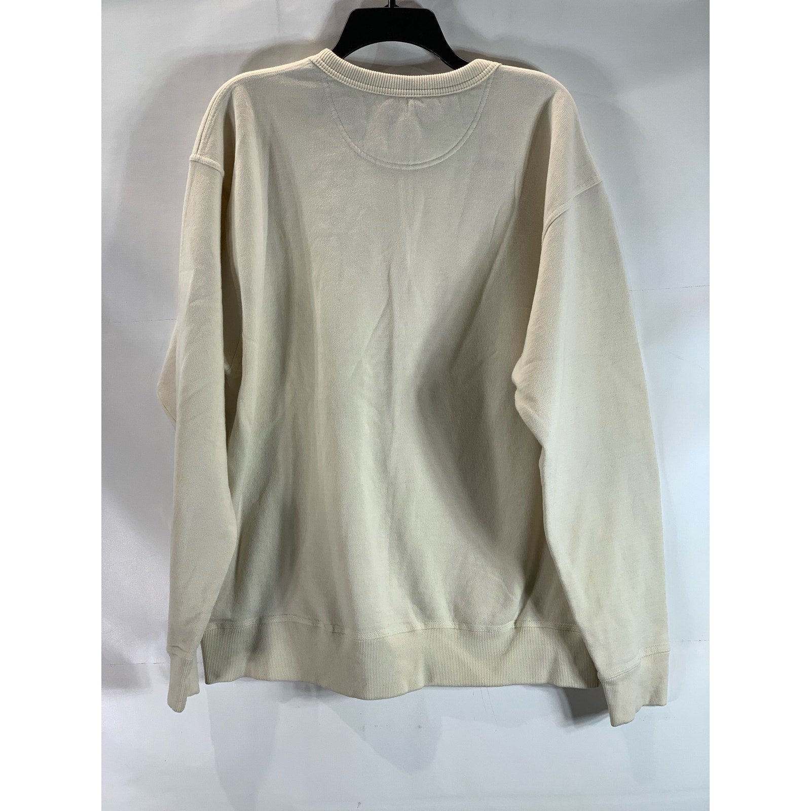 CHAMPION Men's Beige Crewneck Script Logo Powerblend Regular-Fit Sweatshirt SZXL