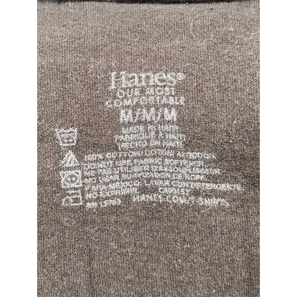 HANES Men's Black Solid V-Neck Lightweight Short Sleeve Under Shirt SZ M