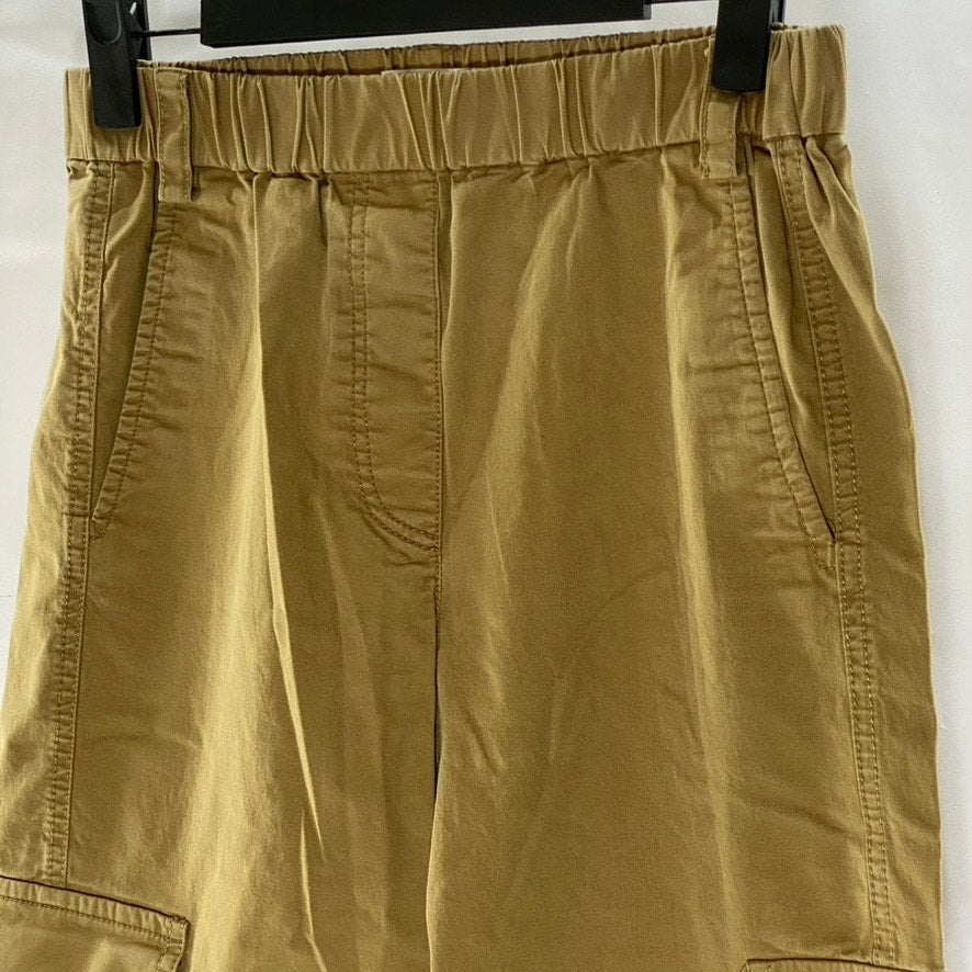 MANGO Women's Caramel Brown Elasticized Waist Pull-On Wide-Leg Cargo Pant SZ S