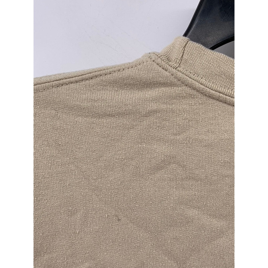 Gildan Men's Sand Crewneck Swirl Graphic Sweatshirt SZ M