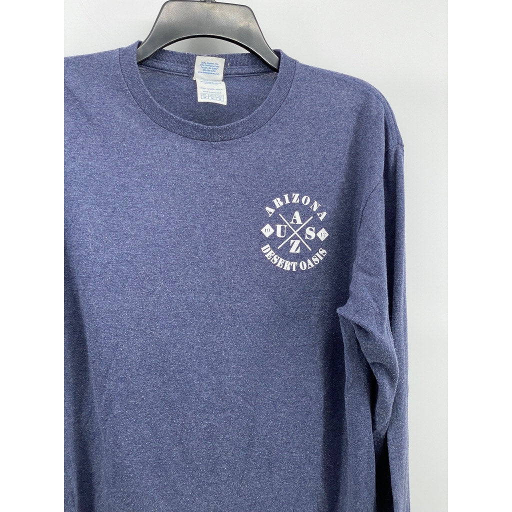 DELTA Men's Dark Blue Arizona Desert Oasis Graphic Long Sleeve T-Shirt SZ M