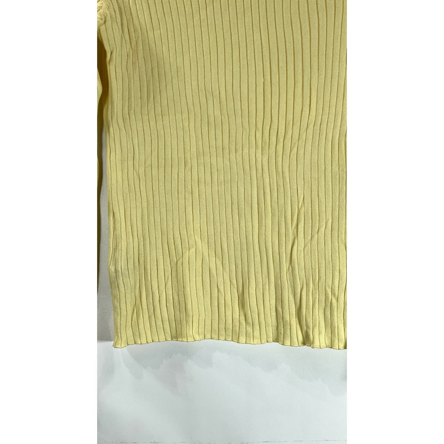 J. MCLAUGHLIN Women's Yellow Arlette Rib Stretch Turtleneck Long Sleeve Top SZ M