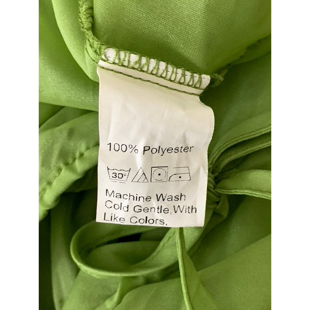 SHEIN Women's Green Keyhole Cutout Crewneck Sleeveless Sheer Top SZ S