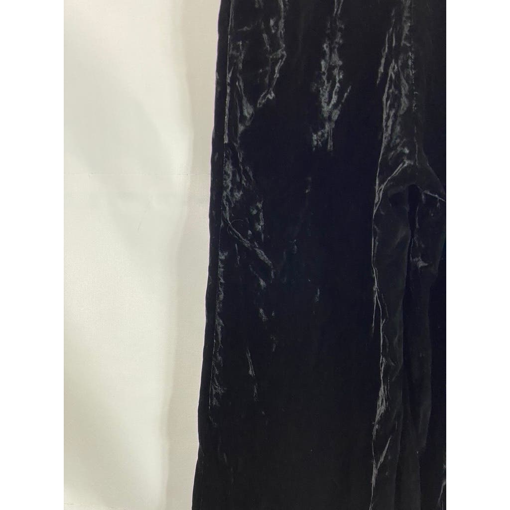 BARNEYS NEW YORK Women's Black Velvet Wide-Leg Pants SZ 42(US 6)