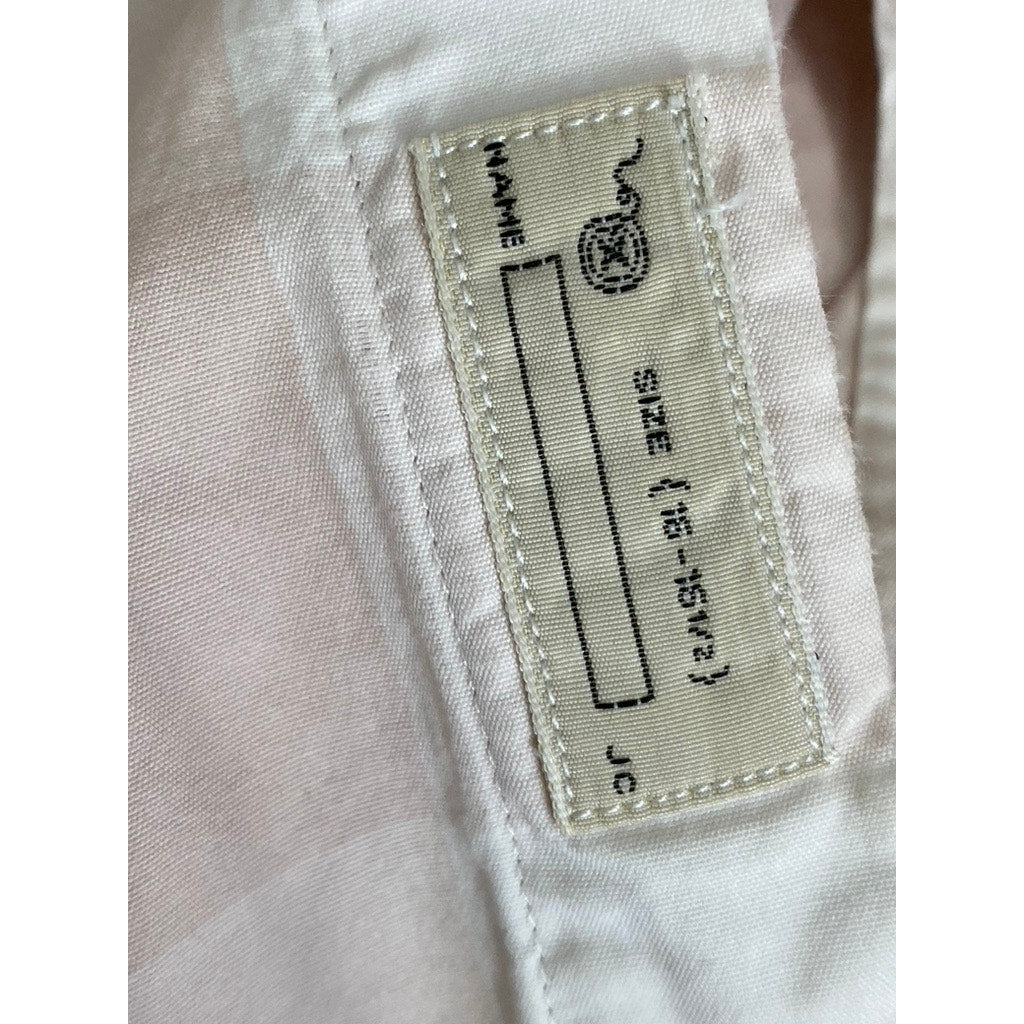 J.CREW Men's White-Pink Vintage Check Cotton Button-Up Long Sleeve Shirt SZ L