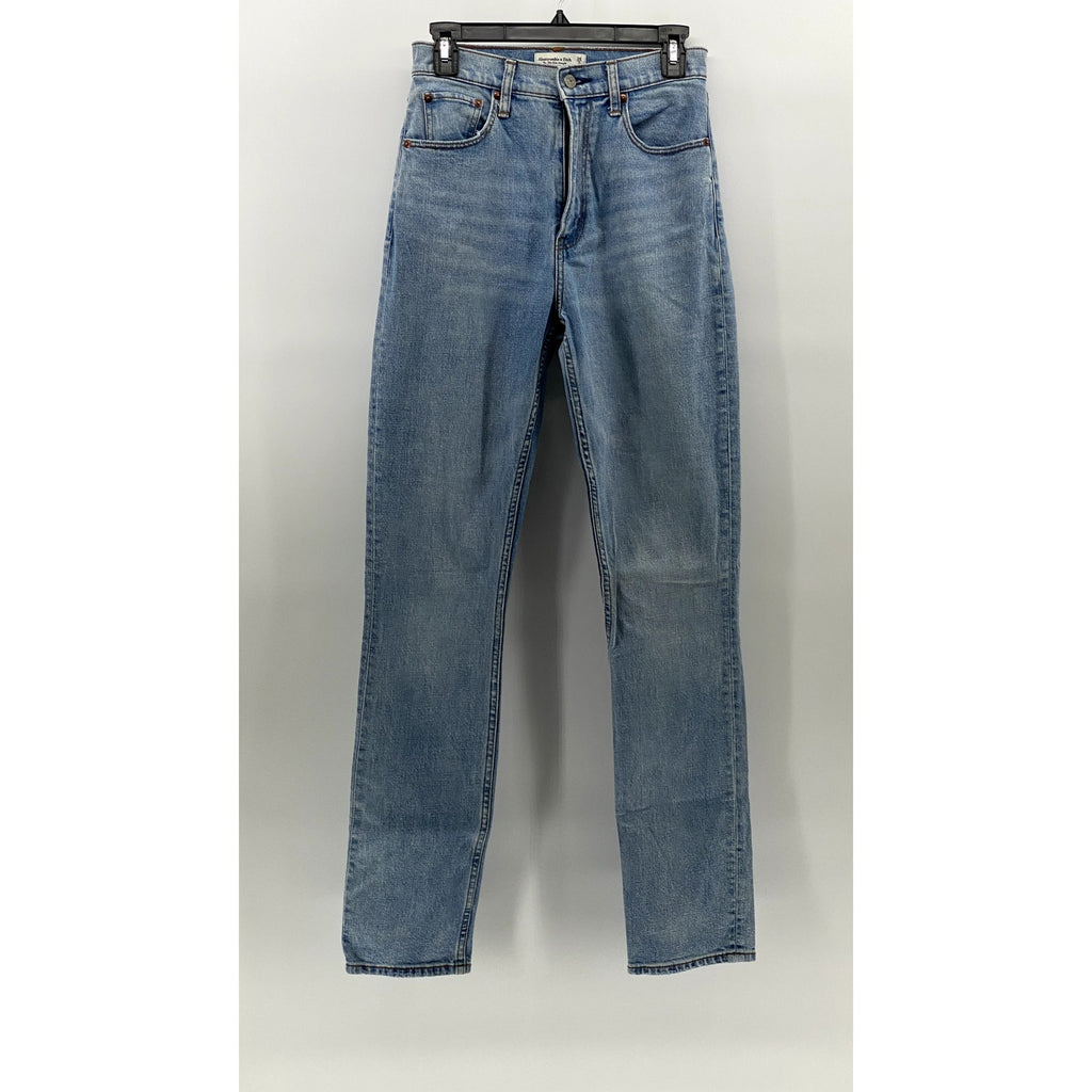 ABERCROMBIE & FITCH Women's Light Blue The 90's Slim Straight Jeans SZ 26