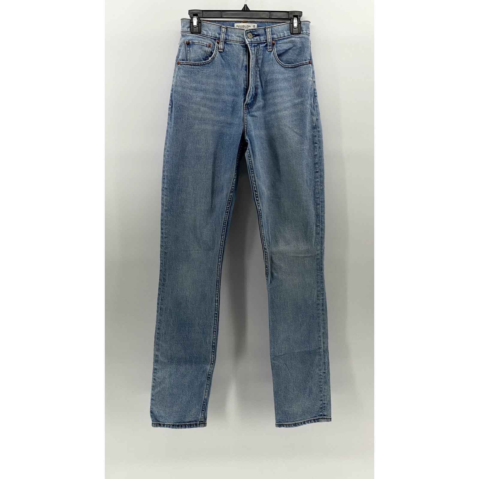ABERCROMBIE & FITCH Women's Light Blue The 90's Slim Straight Jeans SZ 26