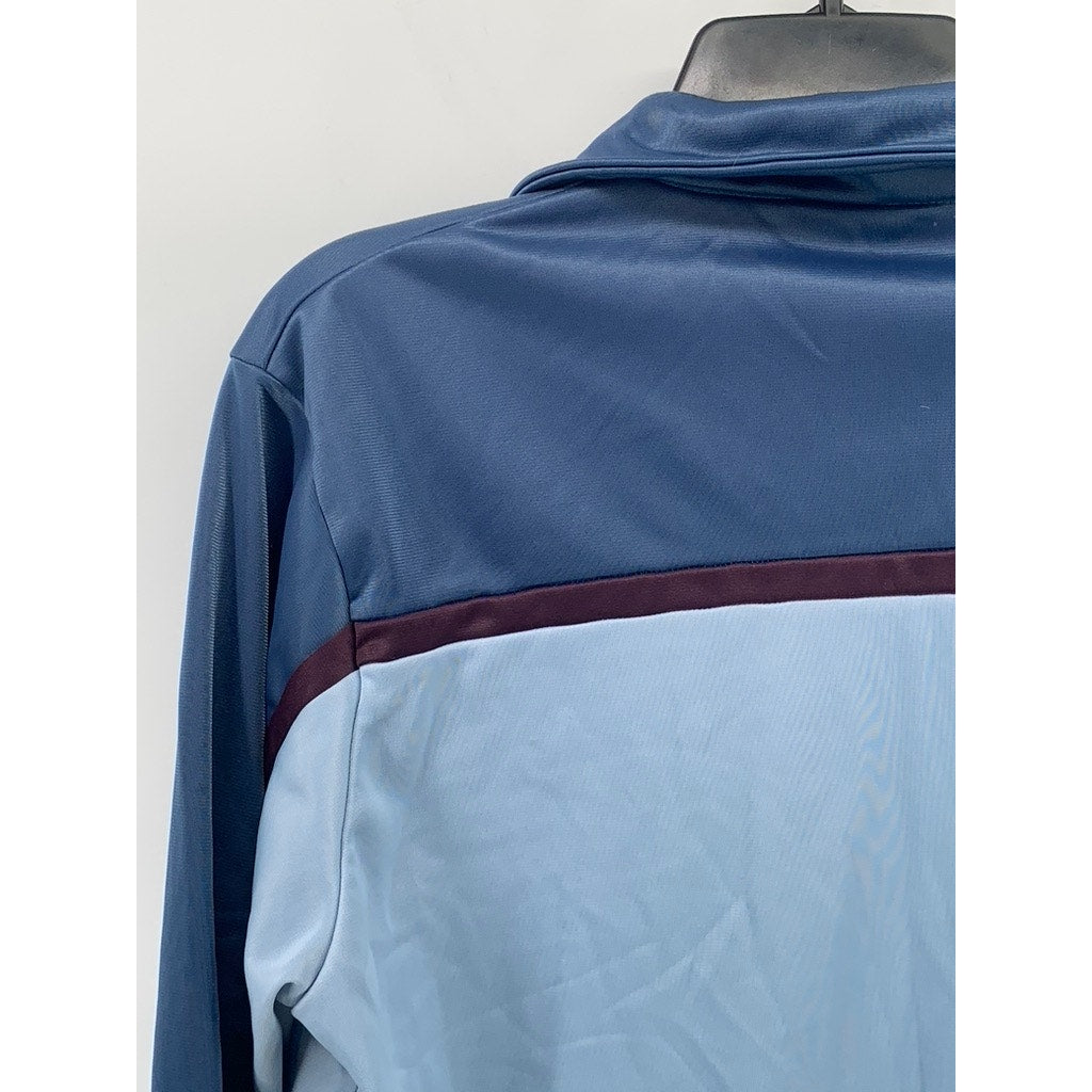 NIKE Men's Vintage 80's Blue Stand Collar Long Sleeve Zip-Up Track Jacket SZ M