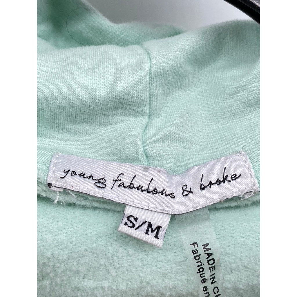 YOUNG FABULOUS AND BROKE Women's Green Ombre Hoodie SZ S/M