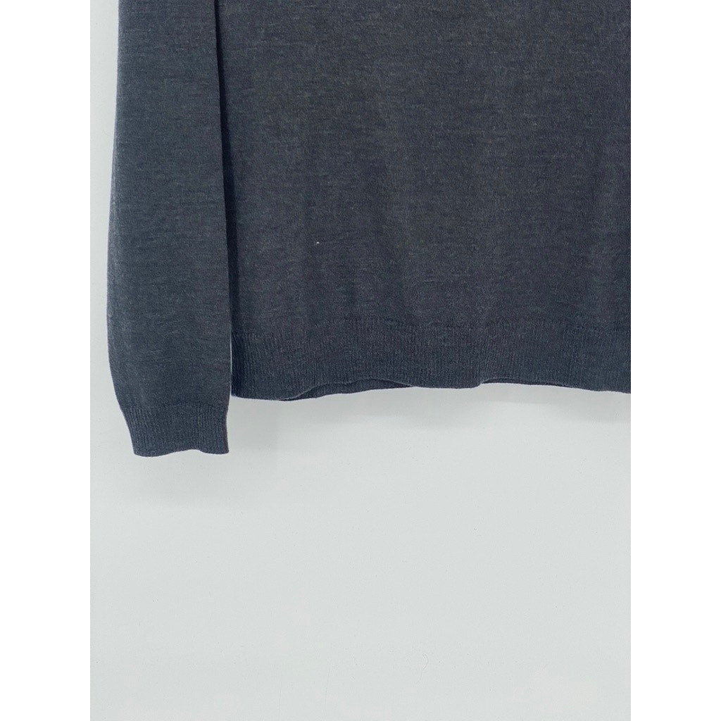 BOSS HUGO BOSS Men's Dark Gray Regular-Fit Virgin Wool Turtleneck Sweater SZ S