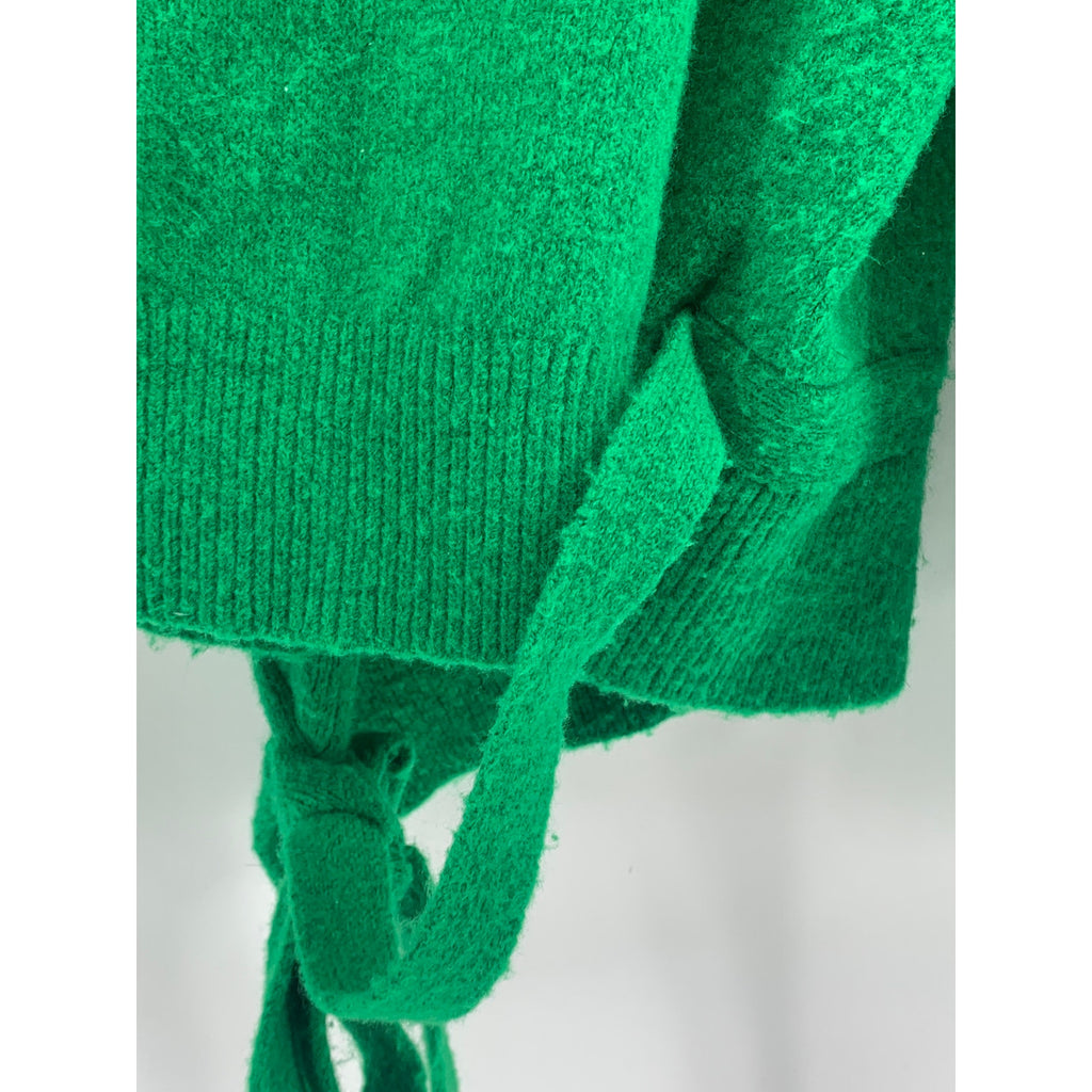 & OTHER STORIES Women's Dark Green V-Neck Wrap Long Sleeve Cardigan SZ S