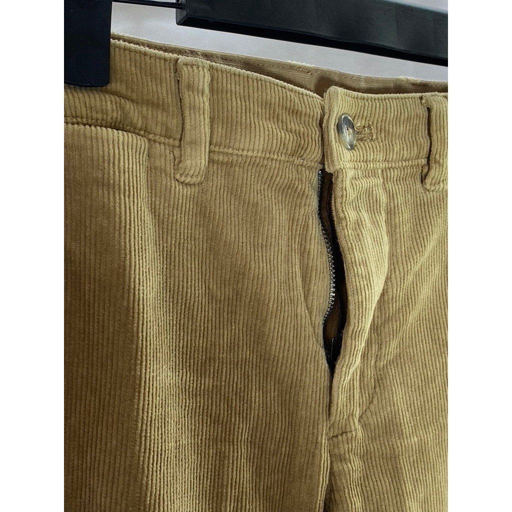 MNG Men's Tan Slim-Fit Drawstring Corduroy Trousers SZ 30