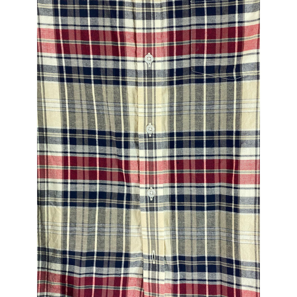 TOPMAN Men's Multicolor Plaid Button-Up Regular-Fit Long Sleeve Shirt SZ S