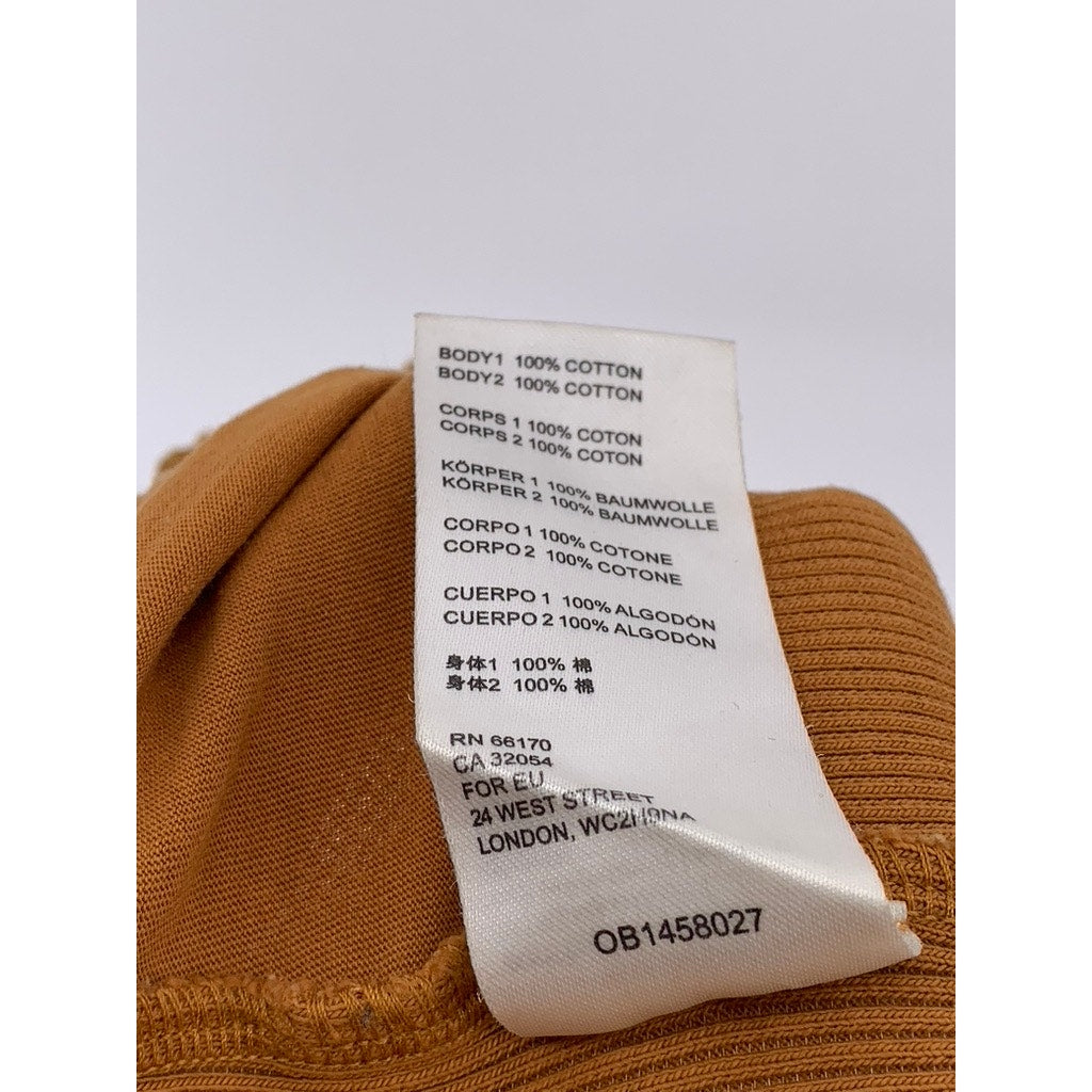 FREE PEOPLE Women's Camel Brown Embroidered Button-Up Crop-Top SZ S