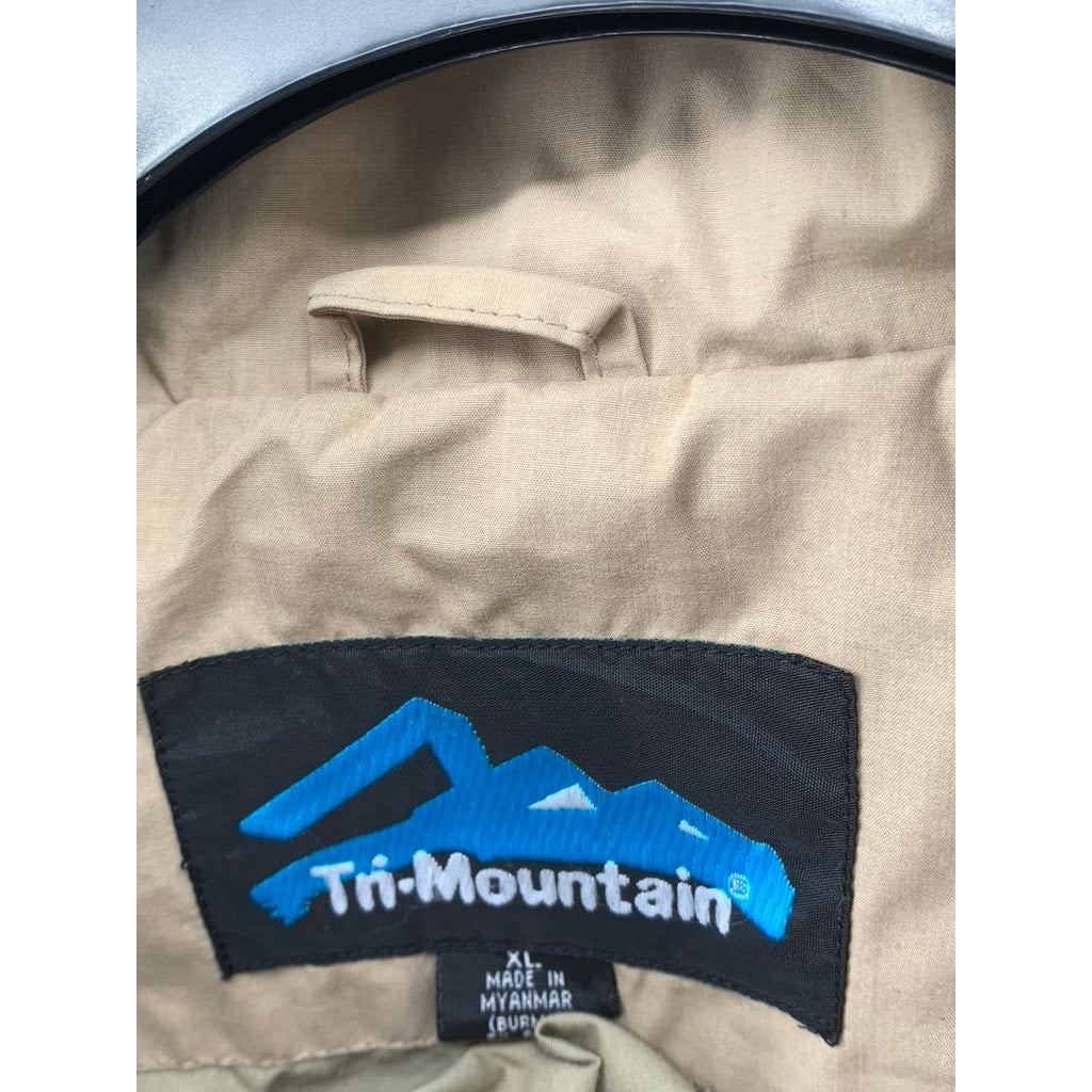 TRI-MOUNTAIN Men's Black Vintage Zip-Up Racing Logo Jacket SZ XL