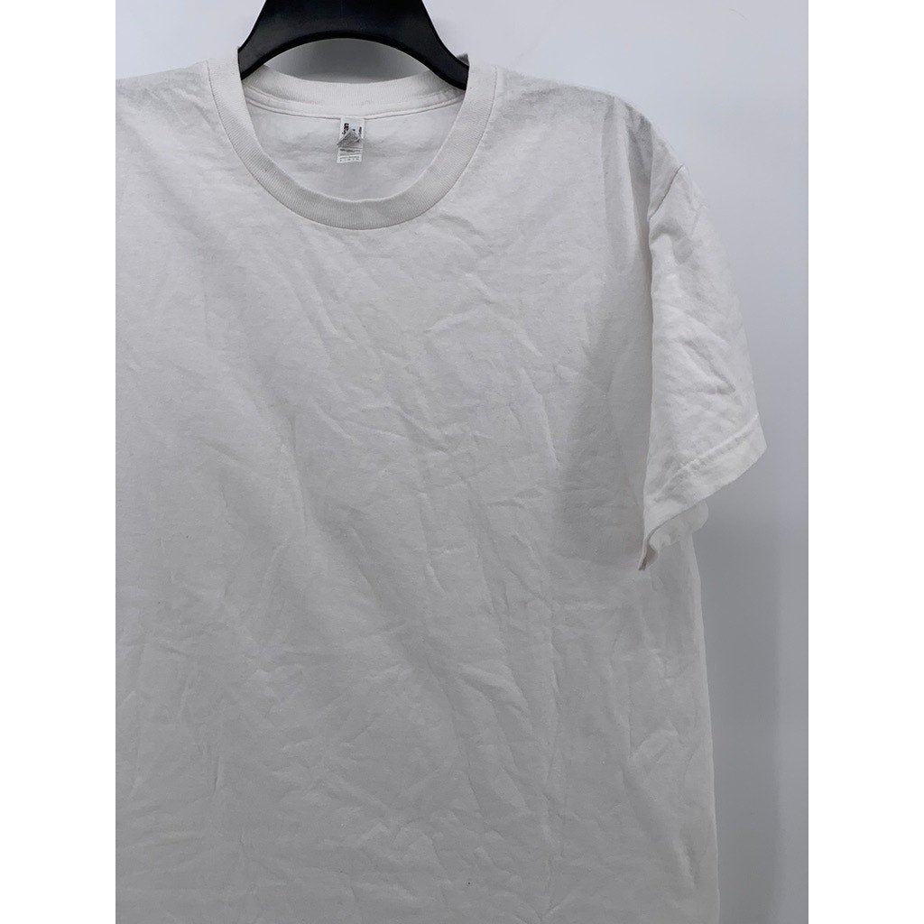 AMERICAN APPAREL Men's White Solid Crewneck Cotton Short Sleeve T-Shirt SZ L