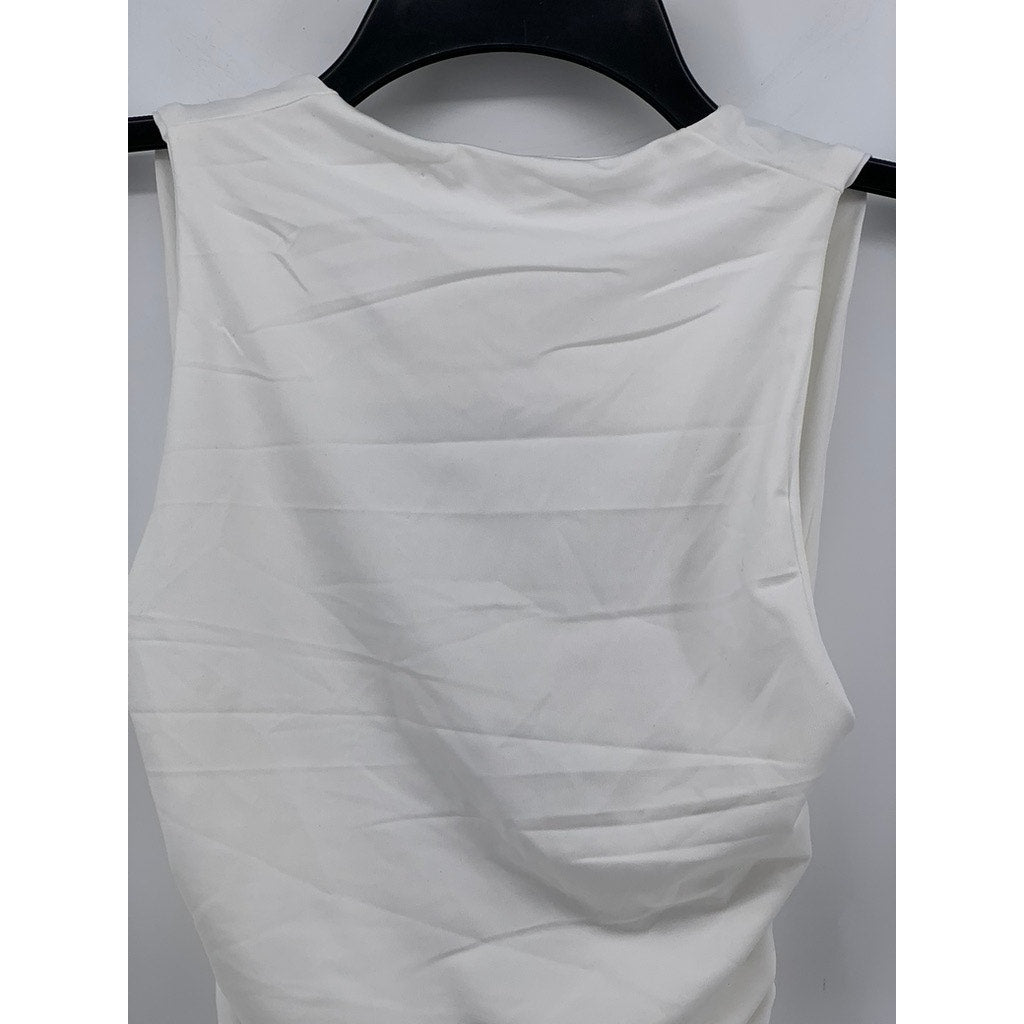 SHEIN Women White Open-Back Tank Top SZ XS
