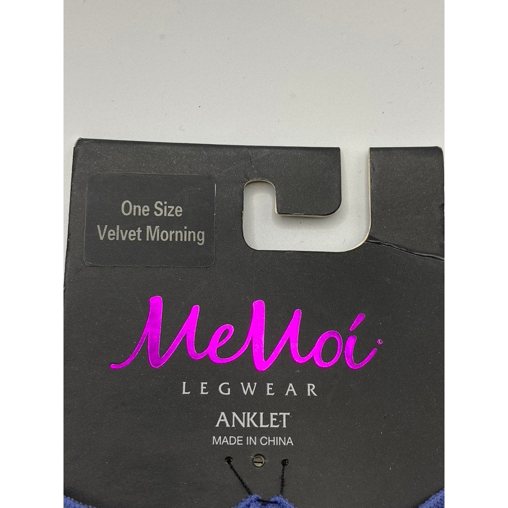 MEMOI Women's Dark Blue Mesh Pull-On Scrunch Anklet Socks SZ OS