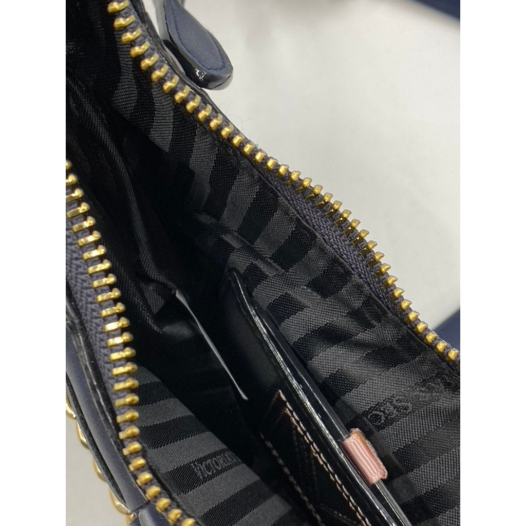 VICTORIA'S SECRET Women's Navy Blue Woven Crossbody Bag