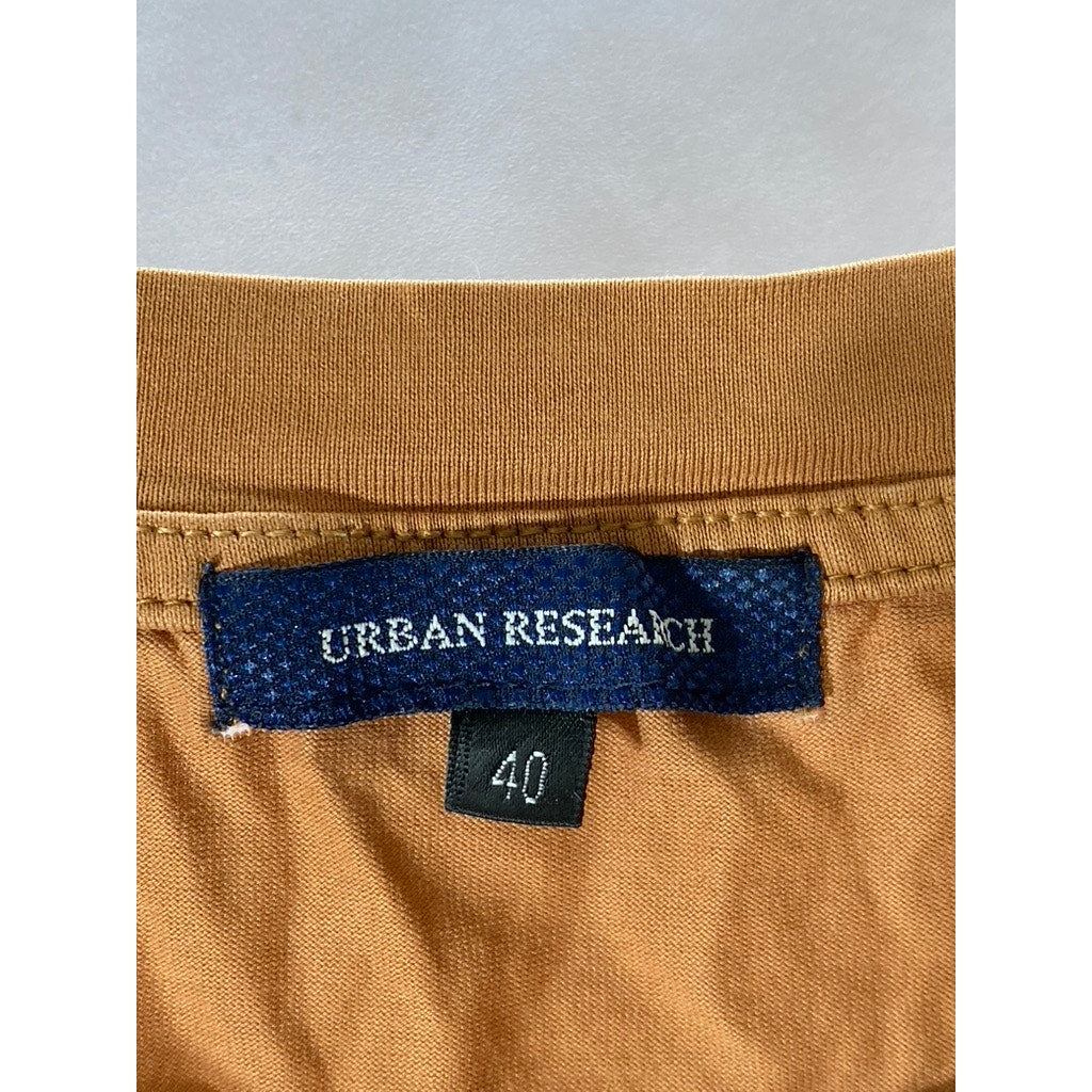 URBAN RESEARCH Men's Orange Solid Crewneck Short Sleeve T-Shirt SZ 40(USM)