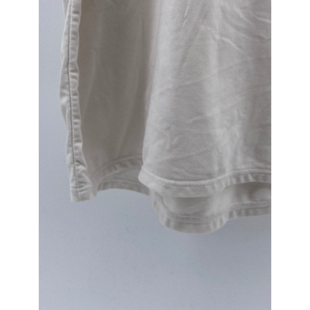 LOLE Women's White Scoop-Neck Mesh Trim Racerback Tank Top SZ M