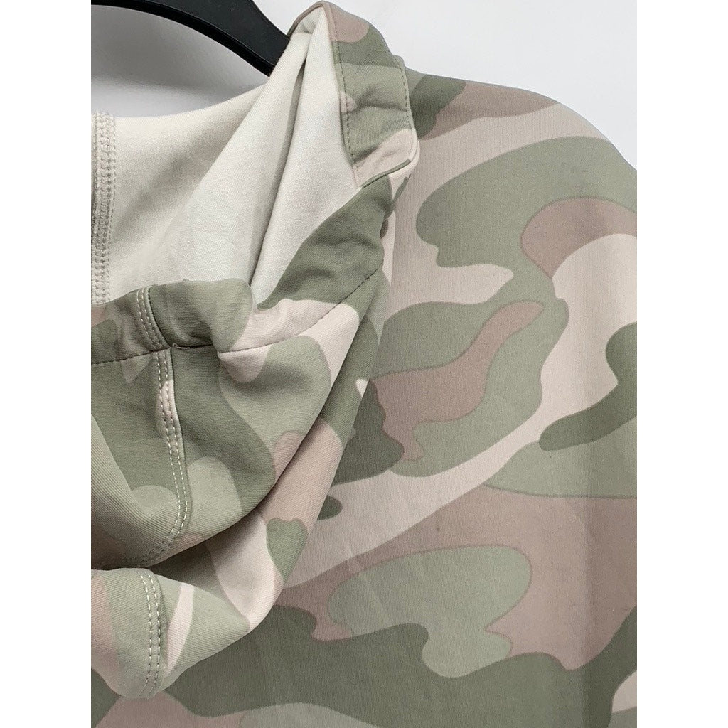 PHILOSOPHY Women's Green Camo Print Hooded Sleeveless Sweater Top SZ M