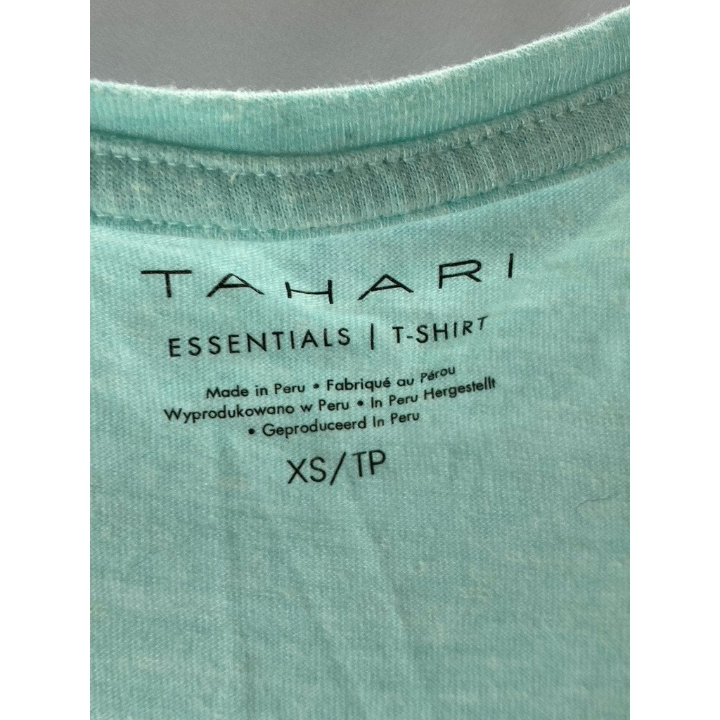TAHARI Women's Teal Scoop-Neck Racerback Active Tank Top SZ XS