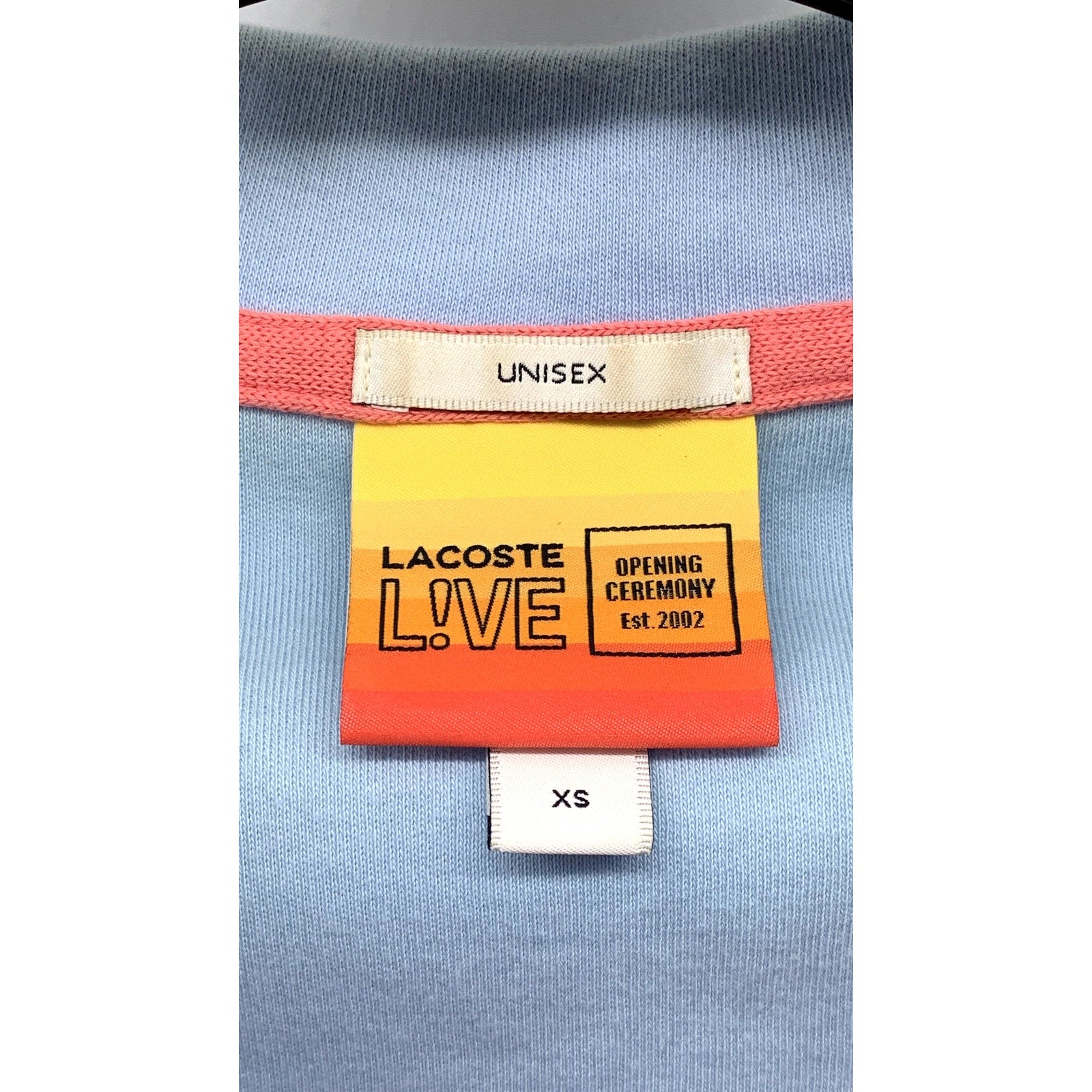 LACOSTE L!VE Unisex Blue-Red Striped Opening Ceremony Polo Shirt SZ XS