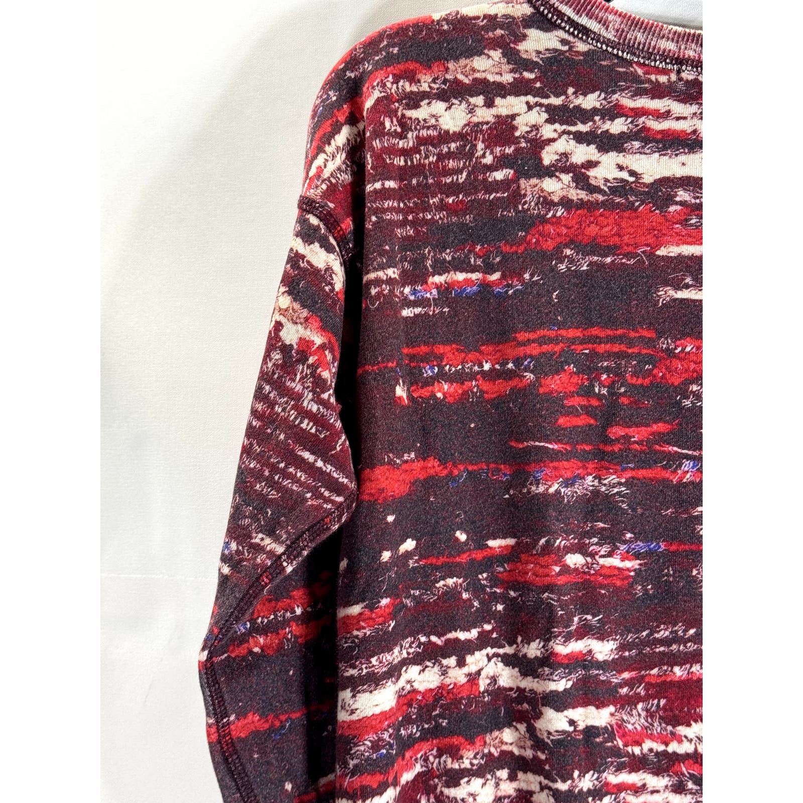 ISABEL MARANT FOR H&M Women's Red Printed Crewneck Pullover Sweater SZ 4