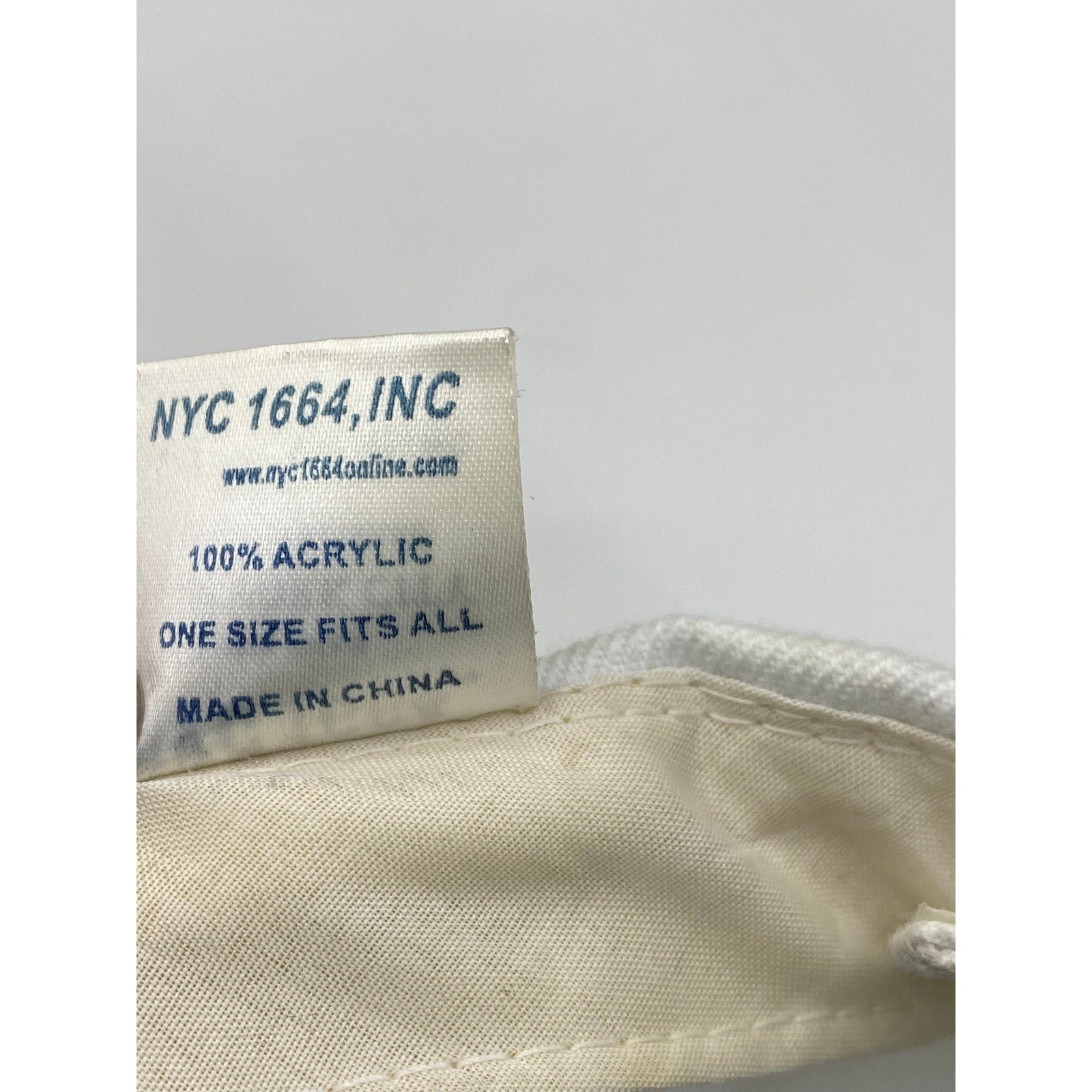 NEW YORK 1664 Unisex Adult White-Navy Embroidered NY City Baseball Cap SZ OS