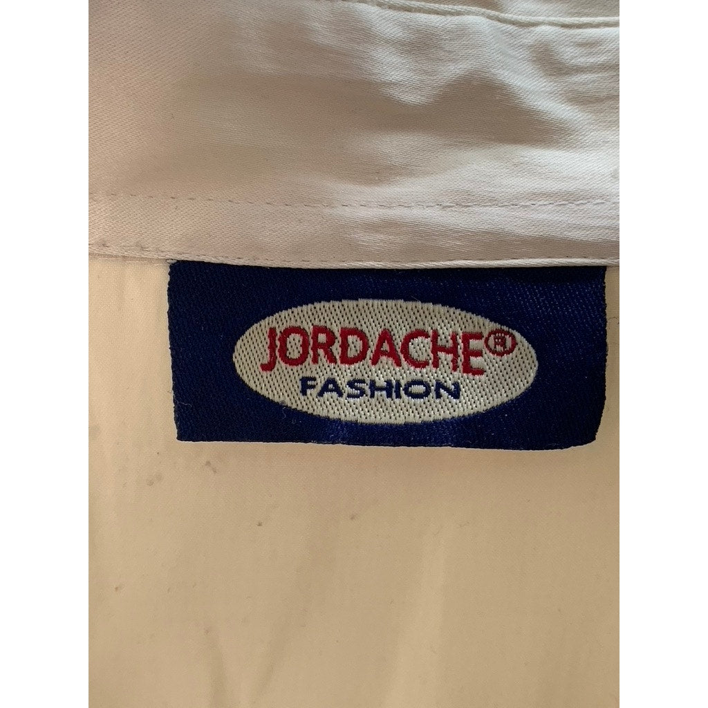 JORDACHE FASHION Women's Vintage Tan Button-Up Short Sleeve Top SZ L