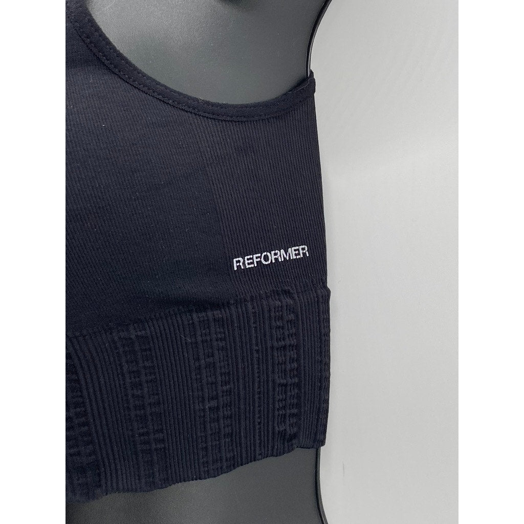 REFORMER Women's Black V-Neck Fitted Cropped Tank Top SZ XS/S